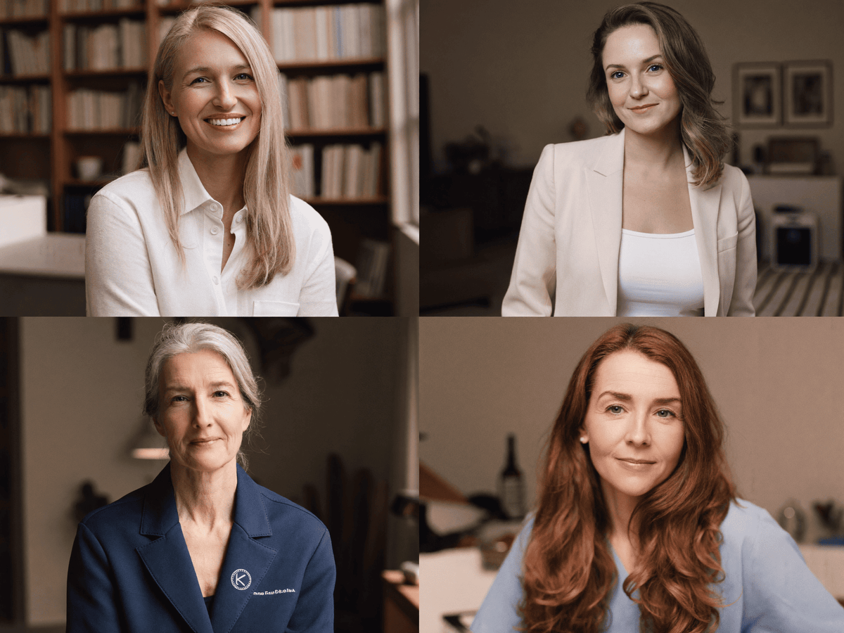 Quatre portraits de femmes 47-54 ans, clientes Curvilines